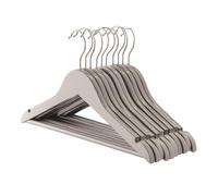 Harbour Housewares 10x Gris Cintres en Bois pour Enfants - Petit Manteau Vêtements pour Bébé, Tout-Petits avec Crochet en Métal, Rail de Pantalon