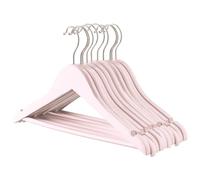 Harbour Housewares 10x Rose Clair Cintres en Bois pour Enfants - Petit Manteau Vêtements pour Bébé, Tout-Petits avec Crochet en Métal, Rail de Pantalon