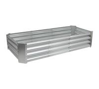 Harbour Housewares 1x Argent 180cm x 90cm Rectangle Acier Galvanisé Lit de Jardin Surélevé - Grand Extérieur Légume Fleur Grandir Planteur Creux Boîte
