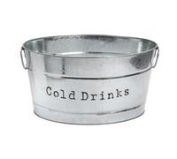 Harbour Housewares 1x Argent Ancien Mètal Baignoire de Fète - Grand Extèrieur Jardin Refroidisseur de Boissons Seau è Glace pour la Bière Vin Champagne Bouteilles