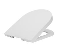 Harbour Housewares 1x Blanc Carrè Fermeture Douceur Siège de Toilette - Universel Plastique Bidet Places Haut Couvercle - Fermeture Lente Charnières, Fixations et Raccords