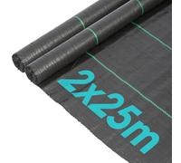 Harbour Housewares 1x Noir 4m x 25m 110gsm Membrane de Contrôle des Mauvaises Herbes - À Toute épreuve Plastique Jardin Tissu Herbe Couverture de Sol Doublure Barrière Feuille Rouler