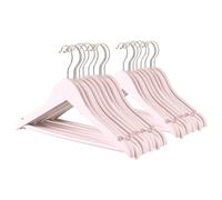 Harbour Housewares 20x Rose Clair Cintres en Bois pour Enfants - Petit Manteau Vêtements pour Bébé, Tout-Petits avec Crochet en Métal, Rail de Pantalon