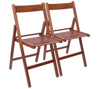 Harbour Housewares 2X Noyer Bois de Htre Chaise Pliantes - Pliable IntRieur Maison Bureau Bureau d'Ordinateur Cuisine Table Manger Sige en Bois Set