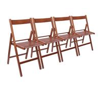 Harbour Housewares 4X Noyer Bois de Hêtre Chaise Pliantes - Pliable Intérieur Maison Bureau Bureau d'Ordinateur Cuisine Table à Manger Siège en Bois Set