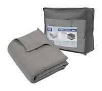 Harbour Housewares Couverture Lestée avec Sac de Rangement - 125 x 150cm - 4kg - Gris - 1x Lourd Adulte Coton Lit Couverture Jet avec des Perles de Verre | Construction à 7 Couches | Anxiété Thérapie