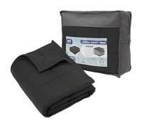 Harbour Housewares Couverture Lestée avec Sac de Rangement - 125 x 150cm - 4kg - Noir - 1x Lourd Adulte Coton Lit Couverture Jet avec des Perles de Verre | Construction à 7 Couches | Anxiété Thérapie