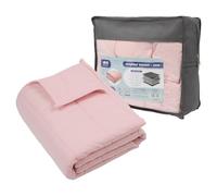 Harbour Housewares Couverture Lestée avec Sac de Rangement - 125 x 150cm - 4kg - Rose - 1x Lourd Adulte Coton Lit Couverture Jet avec des Perles de Verre | Construction à 7 Couches | Anxiété Thérapie