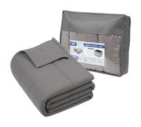 Harbour Housewares Couverture Lestée avec Sac de Rangement - 125 x 180cm - 6kg - Gris - 1x Lourd Adulte Coton Lit Couverture Jet avec des Perles de Verre | Construction à 7 Couches | Anxiété Thérapie