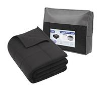 Harbour Housewares Couverture Lestée avec Sac de Rangement - 125 x 180cm - 6kg - Noir - 1x Lourd Adulte Coton Lit Couverture Jet avec des Perles de Verre | Construction à 7 Couches | Anxiété Thérapie