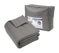 Harbour Housewares Couverture Lestée avec Sac de Rangement - 150 x 200cm - 8kg - Gris - 1x Lourd Adulte Coton Lit Couverture Jet avec des Perles de Verre | Construction à 7 Couches | Anxiété Thérapie