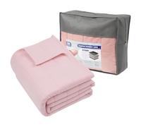 Harbour Housewares Couverture Lestée avec Sac de Rangement - 150 x 200cm - 8kg - Rose - 1x Lourd Adulte Coton Lit Couverture Jet avec des Perles de Verre | Construction à 7 Couches | Anxiété Thérapie