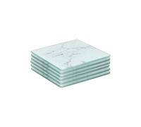 Harbour Housewares Dessous de Verre Carrés - Marbre - 6X Maison Cuisine Salon Bureau Chambre à Coucher Café Manger Dîner Tableau Décor Thé Tasse Bougie Vase Titulaire Sets de Table Lieu Tapis Set