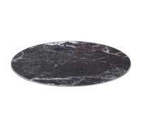 Harbour Housewares Planche à Découper Ronde en Verre - 30cm - Marbre Noir - 1x Tempéré Résistant à la Chaleur Maison Cuisine Économiseur de Plan de Travail Plaque Cuisinière Protecteur de Surface