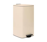 Harbour Housewares Poubelle à Pédale Carrée Inox 30 L Beige | Acier inoxydable, 30 L, finition beige, fermeture douce, pédale mains libres, seau amovible, forme carrée