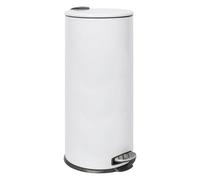 Harbour Housewares Poubelle à Pédale Ronde Inox 30 L Blanche