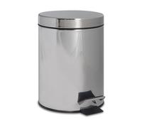 Harbour Housewares Poubelle de salle de bain 3 L - Chrome - Poubelle ronde à pédale en acier inoxydable Poubelle de cuisine fine Poubelle avec couvercle et seau intérieur