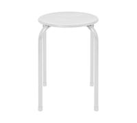 Harbour Housewares Tabouret Empilable en Métal - Blanc Mat - 1x Adultes Petit Cuisine À Manger Petit-Déjeuner Chambre à Coucher Vanité Coiffeuse Salon Chaise de Bureau Chaises Ensemble de Sièges