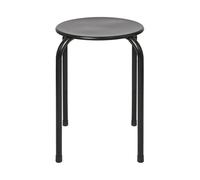 Harbour Housewares Tabouret Empilable en Métal - Noir Mat - 1x Adultes Petit Cuisine À Manger Petit-Déjeuner Chambre à Coucher Vanité Coiffeuse Salon Chaise de Bureau Chaises Ensemble de Sièges