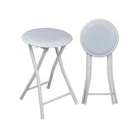 Harbour Housewares Tabouret Pliant Rond et Compact - Blanc x 4