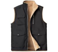 Harbrosrce Homme Gilet Doublé en Polaire Veste Sans Manches Bodywarmer Automne Hiver Chaude Gilet avec Poches