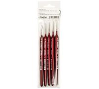 Harder & Steenbeck Lot de 5 Pinceaux de Qualité 333 n° 170000 Rouge Poils à Pointe Fine, Rond et Pointu Animal 10mm Ensemble de Pinceaux