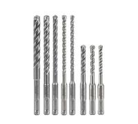 Hardwin SDS Plus Lot de 8 forets pour marteau perforateur - 4 tranchants avec tête en carbure - Diamètre de 5 à 12 mm - Pour béton armé et fer d'armature