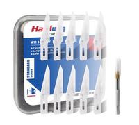 Hardwin Set de Scalpel Céramique 11 pièces - 10 lames n°11 + manche aluminium - Pour loisirs créatifs, maquettisme, bricolage - Anti-rouille, ultra tranchant