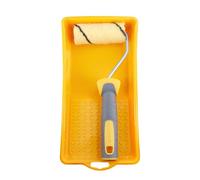 Hardy Working Tools - Kit Peinture 3 pcs : Petit Rouleau 10 cm Ø30 mm avec Monture Bi-matière + Bac à Peinture - Manchon Hardstar Polyester Poils 9 mm pour Peinture Murs et Plafonds
