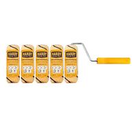 Hardy Working Tools Kit Peinture 6 Pièces : 5 Manchons 18 cm Larges + Monture, Poils Polyester Hardstar 13 mm Ø48 mm, DuoSystem Glisse fluide, Pour Murs et Plafonds - Finition Lisse