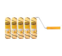 Hardy Working Tools - Kit Peinture 6 Pièces : 5 Manchons 25 cm Larges + Monture, Poils Polyester Hardstar 13 mm Ø48 mm, DuoSystem Rotation Fluide, Pour Murs et Plafonds - Finition Lisse