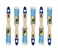 Hardy Working Tools - Lot de 6 Pinceaux Plats 25 mm Série 42, Pinceau pour Lasure sur Bois et Vernis Métal - Poils Synthétiques Clairs de Haute Qualité