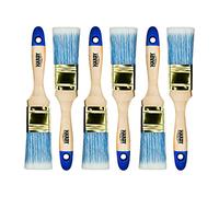 Hardy Working Tools - Lot de 6 Pinceaux Plats 35 mm Série 42, Pinceau pour Lasure sur Bois et Vernis Métal - Poils Synthétiques Clairs de Haute Qualité