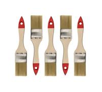 HARDY WORKING TOOLS M7 Lot de 5 Pinceaux Plats 1,5″ (env. 38 mm) Série 30 - Pinceaux à Vernis avec Poils Synthétiques Clairs - Manche en Bois Naturel - Virole en Acier