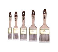 HARDY WORKING TOOLS Set de pinceaux à peinture plats 5 pièces, 1 pièce - 25, 35, 50, 60, 75 mm de largeur, avec manche en bois, laqué Série *45*, 5PCS, A0282-050100