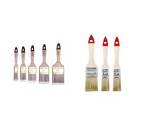 HARDY WORKING TOOLS Set de pinceaux à Peinture Plats 5 pièces, 1 pièce - 25, 35, 50, 60, 75 mm & M7 Lot de 3 Pinceaux Plats 1,5", 2X 1 Série 01 pour Travaux de Peinture de Rénovation