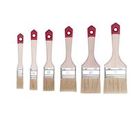 Hardy Working Tools Set de pinceaux Plats de 6 pièces, 1 pièce - 20, 25, 35, 50, 60, 75 mm de Largeur, pinceaux à Peinture Set avec Manche en Bois, pinceaux Vernis Série *40*, 6PCS, A0284-060100