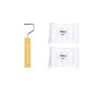 HARDY WORKING TOOLS Set peinture, rouleau de peinture et 20 manchons en mousse, Hauteur des poils 7mm, Longueur 5,5cm, Diamètre 35mm, blanc-jaune, A0180-111000