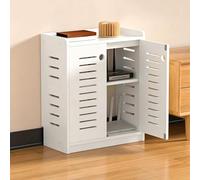 HARELA Armoire de Rangement pour routeur Wi-FI, Boîtier de Rangement pour routeur à Poser au Sol, Meuble de Rangement multimédia pour la Maison et Le Bureau(White A,19.7x23.6x9.8in)