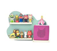 Harewu Étagère magnétique compatible avec Toniebox, pour poupées Tonie, étagère murale, accessoires pour chambre d'enfant, kit de démarrage pour filles et garçons (vert)