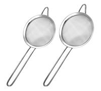 Harewu Lot de 2 passoires à mailles fines, petits tamis en acier inoxydable avec poignées, pour infuser le thé en vrac, filtrer les cocktails, le jus et tamiser la farine, le sucre en poudre