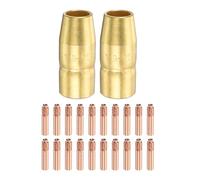 HARFINGTON Lot de 22 kits de pistolet de soudage MIG de 0,089 cm, embouts de contact, diffuseur, soudeur MIG, accessoire de rechange avec support de connexion pour torche de soudage M10/M100/M15/M150