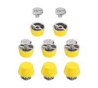 HARFINGTON Lot de 8 clous à tête plate en métal de 12 mm pour sac à main, sac à main, boucle plate, bouton, rivets coniques, ensemble d'outils pour bricolage du cuir, jaune