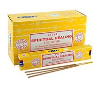 Hari Deals Satya Lot de 6 paquets de bâtonnets d'encens Senteurs bois de santal Lavande Champ Musc Vibes positives Namaste Nag Champa Reiki Rose