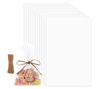 Hariendny Lot de 100 sacs à savon transparents pour emballage de bonbons et biscuits - Sacs à friandises transparents avec corde en raphia - 13 x 20 cm