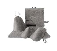 Harilla 5 Pièces Chapeau Sauna Ensemble Casque Bain Russe Accessoire Tête Feutre Léger Protection Thermique Convient Relaxation Maison Centre, GRIS