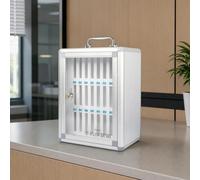 Harilla Armoire de Rangement Téléphone Portable à Verrou Casier Coffre Boîte en Alliage d'Aluminium avec Observation Visuelle et Compartiments Individuels, 12 Emplacements