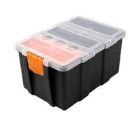 Harilla Boîte de Stockage Composants Coffret Organisateur Vis Électronique Cloison Amovible PP Utilisable pour Atelier Réparation Taille, 13.5 X 20 X 12 Cm