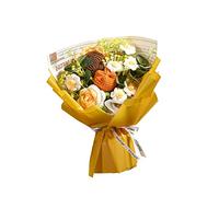 Harilla Bouquet tricoté à la Main Bouquet au Crochet Fleurs artificielles Tricoté Rose Marguerite Stocké Pendant Une Longue période Beau décor à la, Jaune