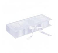 Harilla Coffret Cadeau Festif Boîte à Fleurs Graduation Emballage Cadeau Décoration Carton Finition Personnalisable Conçu pour Organisation de Cadeaux Remise, Blanc, 43.5 15.3 6.8CM